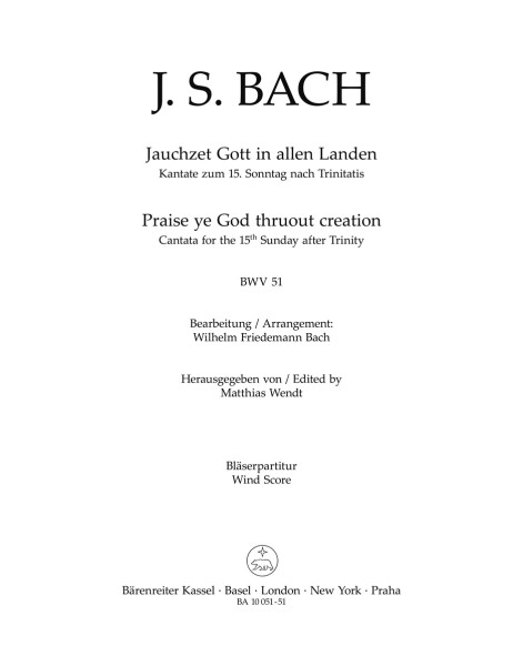 BACH Jauchzet Gott in allen Landen BWV 51