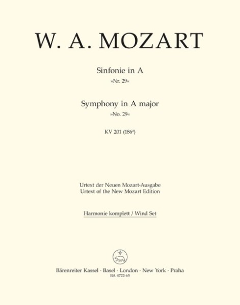 Sinfonie Nr.29 A-Dur KV 201(186a)